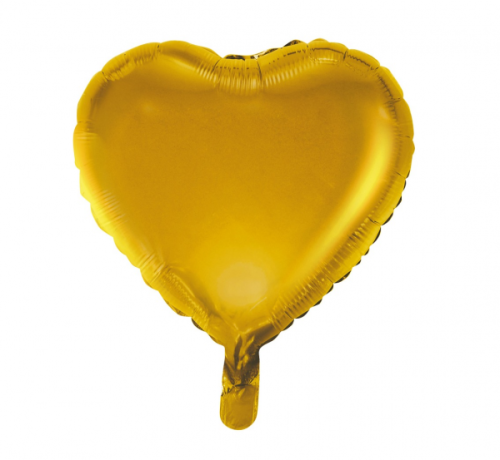 Folija balons, sirds, zelta matēts, 18"