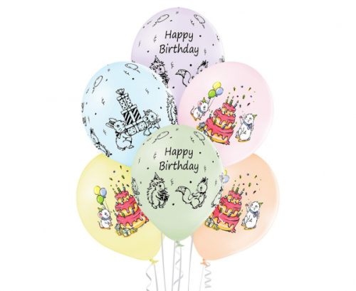 D11 balloons Cute Birtdhay 5C1S 1C5S, 6 pcs