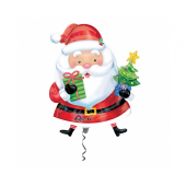 SuperShape Santa with Tree Foil Balloon P35 Packaged
