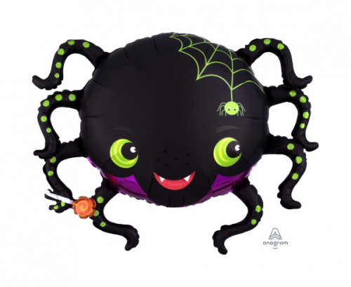 Supershape Satin Infused Spider Foil Balloon, P35 packaged Supershape Satin Infused Spider Foil Balloon, P35 packaged