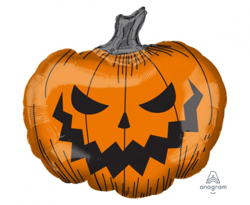 Supershape Hallows' Eve Pumpkin Foil Balloon, P35 packaged