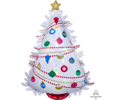 SuperShape Iridescent Christmas Tree Holographic Foil Balloon, P40 packaged
