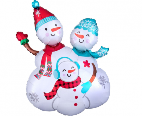 SuperShape Snow Family Foil Balloon, P30 packaged SuperShape Snow Family Foil Balloon, P30 packaged