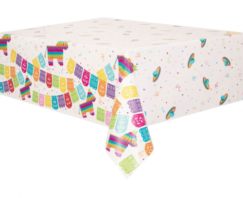 Plastic Table Cover Mexican Party size 2,13x1,37 m