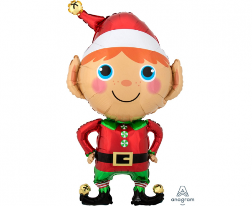SuperShape Happy Christmas Elf Foil Balloon P35 Packaged 55cm x 88cm SuperShape Happy Christmas Elf Foil Balloon P35 Packaged 55cm x 88cm