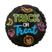 Standard Neon Trick or Treat Foil Balloon S40 Packaged