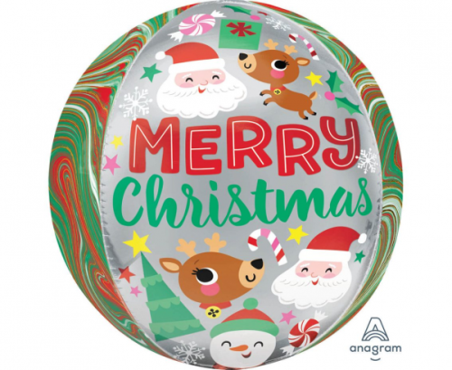 Orbz Adorable Christmas Buddies Foil Balloon G20 Packaged 38cm x 40cm