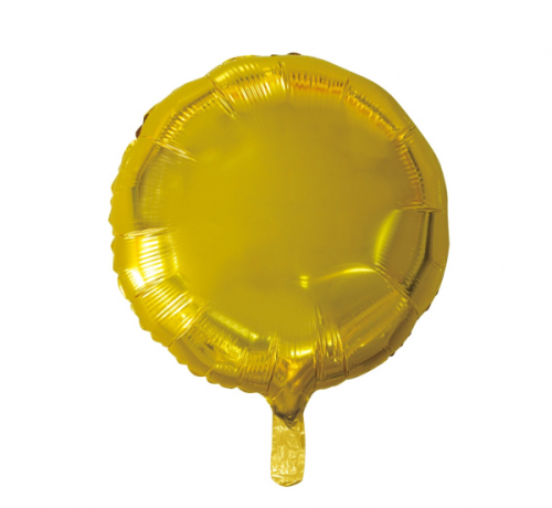 Folijas balons, apaļš, zelts, 18"