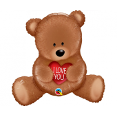 Folijas balons 35 collu QL SHP Teddy Bear — es tevi mīlu