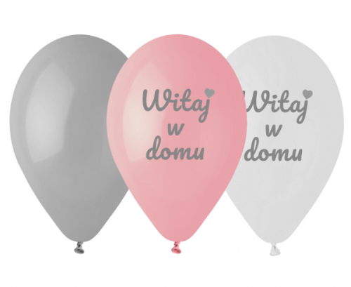 Premium balloons Witaj w Domu, pink, 12