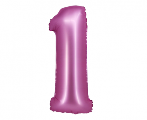Folijas balons B&C, cipars 1, satīna rozā, 76 cm Folijas balons B&C, cipars 1, satīna rozā, 76 cm