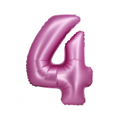Folijas balons B&amp;C, cipars 4, satīna rozā, 76 cm