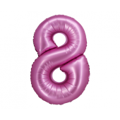 Folijas balons B&amp;C, cipars 8, satīna rozā, 76 cm