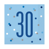 Paper napkins Glitz 30, 33x33 cm, blue, 16 pcs