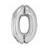 Воздушный шар из фольги Smart, цифра 0, серебро, 76 см