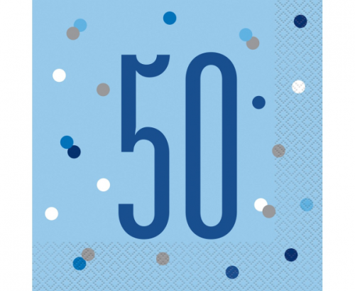 Paper napkins Glitz 50, 33x33 cm, blue, 16 pcs