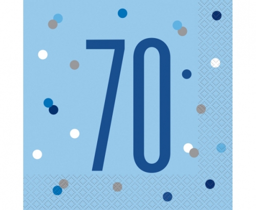 Paper napkins Glitz 70, 33x33 cm, blue, 16 pcs