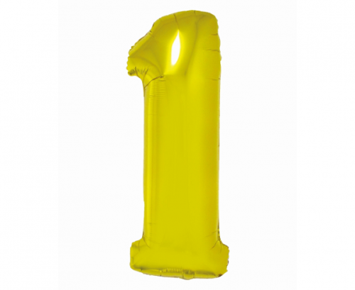 Folijas balons Smart, cipars 1, zelts, 76 cm