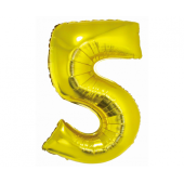 Воздушный шарик из фольги Smart, цифра 5, золото, 76 см