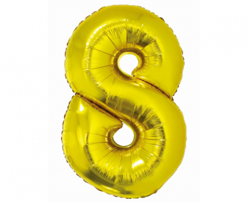 Folijas balons Smart, cipars 8, zelts, 76 cm