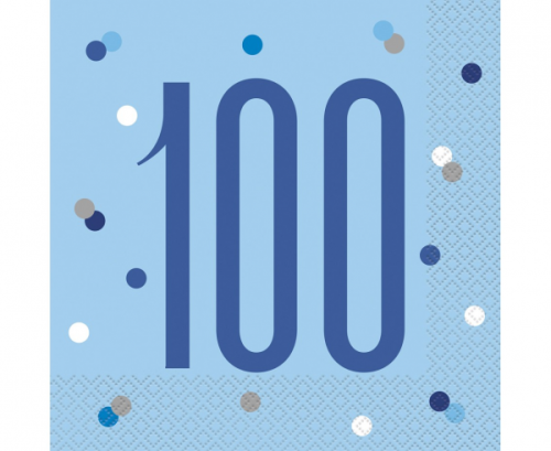 Paper napkins Glitz 100, 33x33 cm, blue, 16 pcs Paper napkins Glitz 100, 33x33 cm, blue, 16 pcs