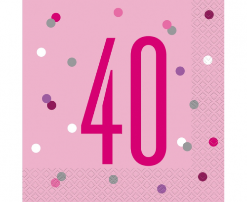 Paper napkins Glitz 40, 33x33 cm, pink, 16 pcs Paper napkins Glitz 40, 33x33 cm, pink, 16 pcs