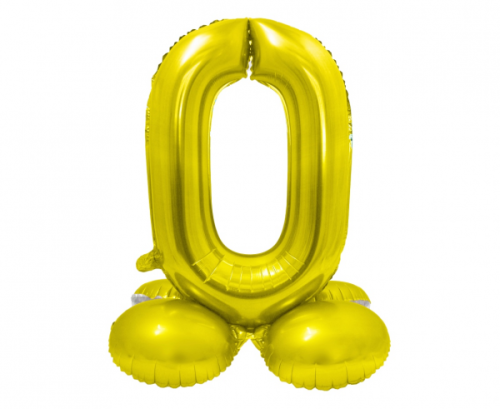 Folija balons Smart, stāvošs cipars 0, zelts, 72 cm