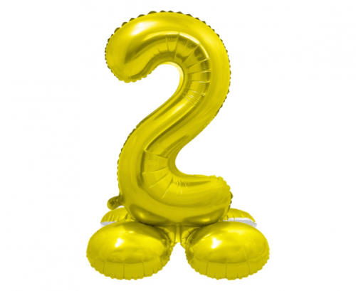 Folija balons Smart, stāvošs cipars 2, zelts, 72 cm