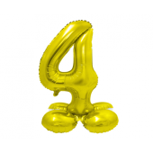 Воздушный шар из фольги Smart, постоянная цифра 4, золото, 72 см