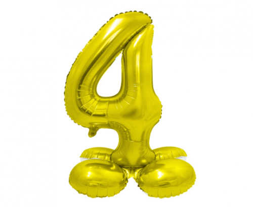 Folija balons Smart, stāvošs cipars 4, zelts, 72 cm