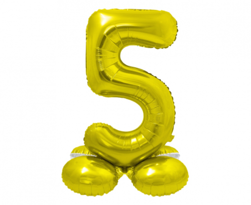 Folija balons Smart, stāvošs cipars 5, zelts, 72 cm