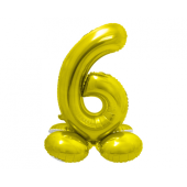 Folija balons Smart, stāvošs cipars 6, zelts, 72 cm
