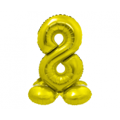 Folija balons Smart, stāvošs cipars 8, zelts, 72 cm