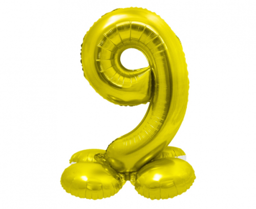 Folija balons Smart, stāvošs cipars 9, zelts, 72 cm