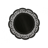 Paper decoration doily, black, diameter 36 cm, 6 pcs