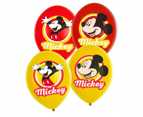 6 Latex Balloons Mickey Mouse 27.5 cm / 11