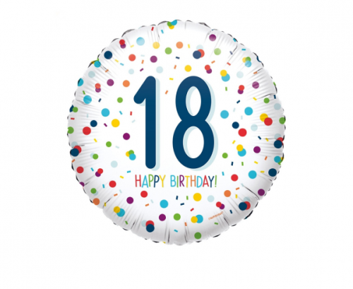Standard EU Confetti Bday 18 Foil Balloon S40 packaged