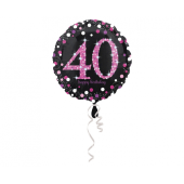 Standard Pink Celebration 40 Foil Balloon, round, S55, packed, 43 cm