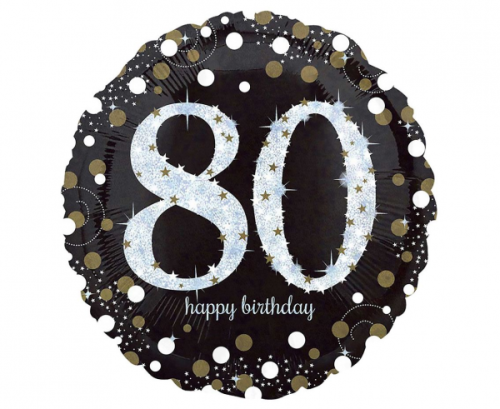 Standarta dzirkstošais dzimšanas dienas 80 folijas balons S55, iepakots 43 cm Standarta dzirkstošais dzimšanas dienas 80 folijas balons S55, iepakots 43 cm
