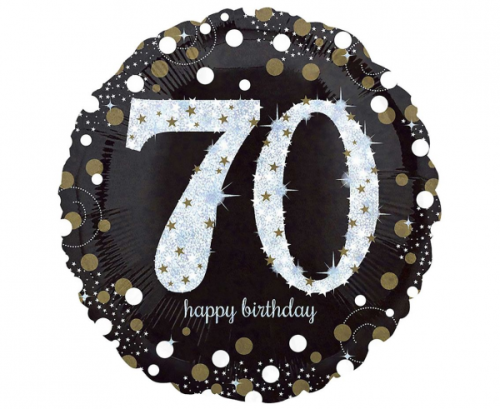 Standarta dzirkstošais dzimšanas dienas 70 folijas balons S55, iepakots 43 cm Standarta dzirkstošais dzimšanas dienas 70 folijas balons S55, iepakots 43 cm