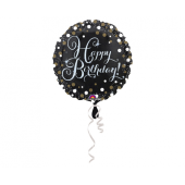 Standarta dzirkstošais dzimšanas dienas folijas balons, apaļš S55, iepakots 43 cm