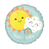Standard Sweet Baby Rainbow Foil Balloon S40 Packaged