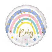 Standard Pastel Rainbow Baby Foil Balloon S40 Packaged