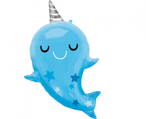 Super Shape Narwhal bērnu folijas balons P35, iepakots 66 cm x 76 cm Super Shape Narwhal bērnu folijas balons P35, iepakots 66 cm x 76 cm