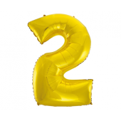Folija balons B&amp;C cipars 2, zelts, 92 cm