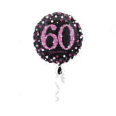 Standard Pink Celebration 60 Foil Balloon, round, S55, packed, 43 cm