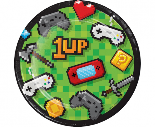 Paper plates GAMING PARTY, 17.8 cm, 8 pcs