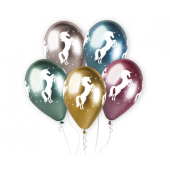 Shiny Premium Helium baloni Unicorn, 13&quot; / 5 gab