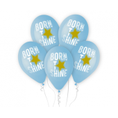 Premium Helium baloni Born to Shine (zili), 13&quot; / 5 gab