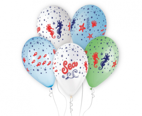 Premium Hēlija baloni Sea - Underwater World, 13&quot; / 5 gab
